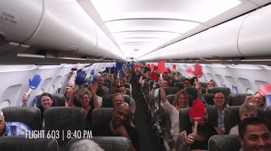 Stunt marketing, dans un avion