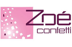 Logo Zoe confetti