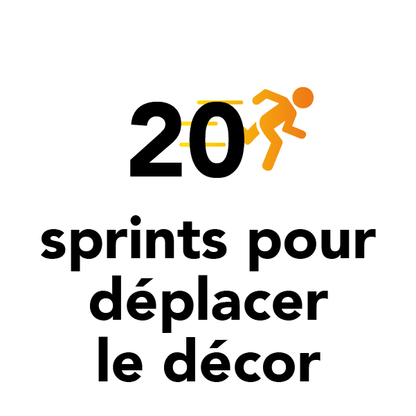 20 sprints pour déplacer le décor