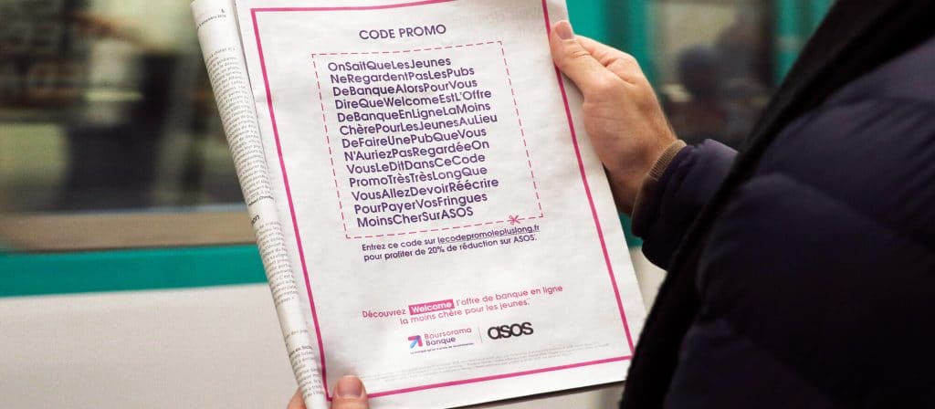 Boursorama cible les jeunes avec son code promo pour Asos