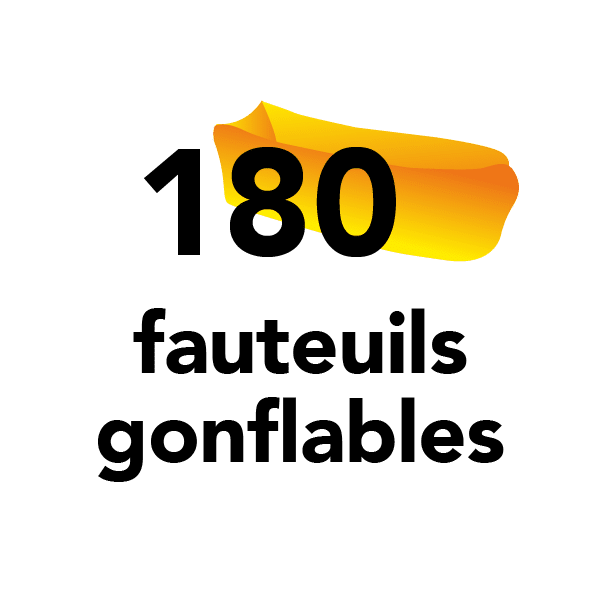 180 fauteuils gonflables