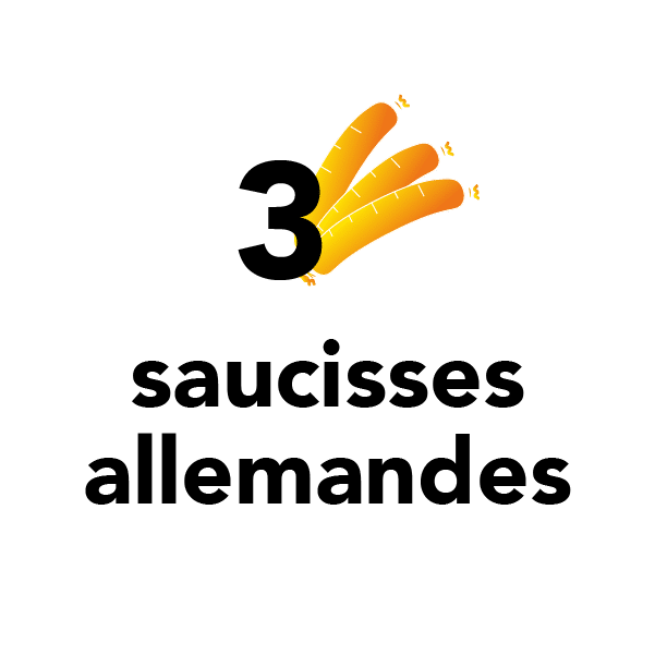 3 saucisses allemandes