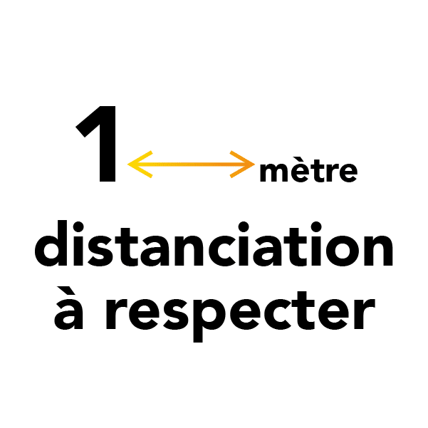 1 mètre de distanciation sociale