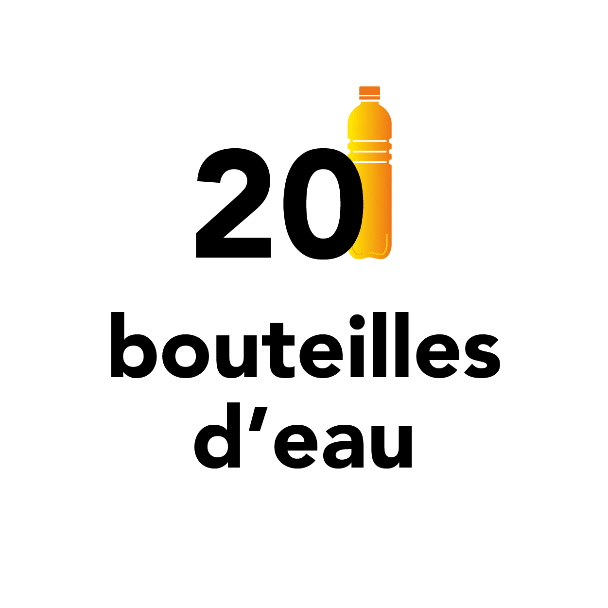 20 bouteilles d'eau