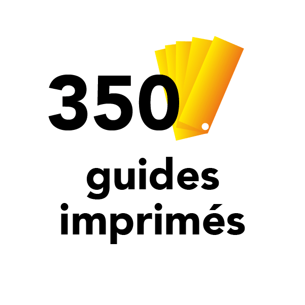 350 guides imprimés