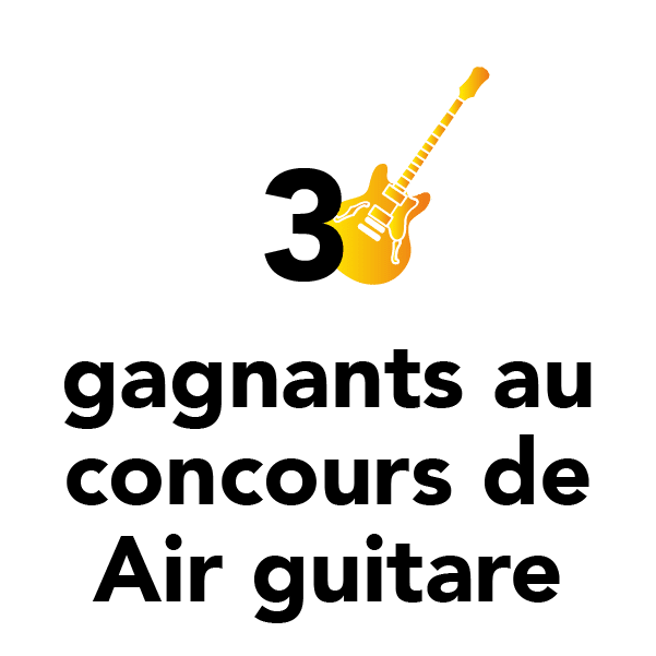 3 gagnants au concours de Air guitare