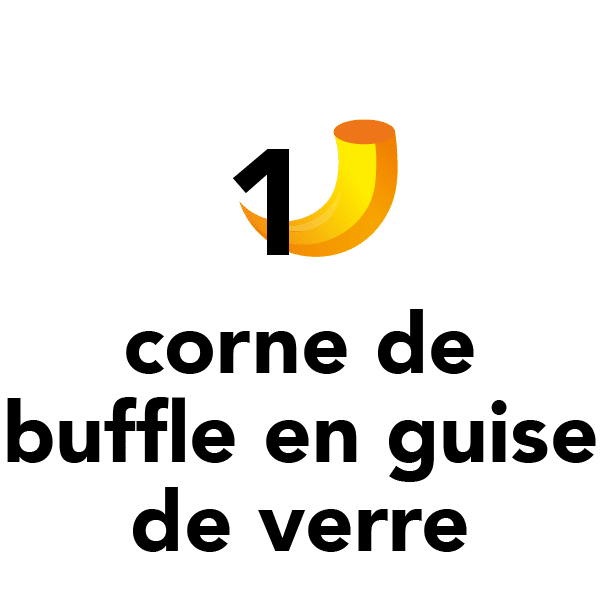 1 corne de buffle en guise de verre